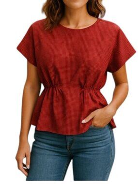 Akris Punto Perforated Top Adjustable Waist Peplum